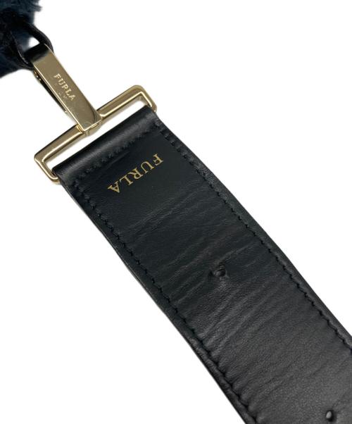 FURLA（フルラ）FURLA (フルラ) ファーショルダーバッグ ネイビーの古着・服飾アイテム