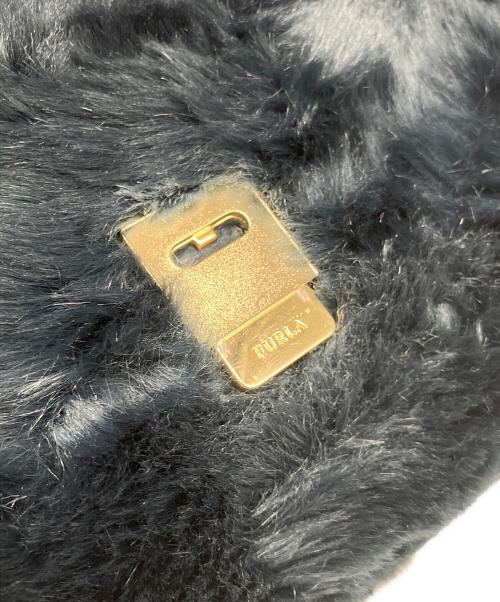 FURLA（フルラ）FURLA (フルラ) ファーショルダーバッグ ネイビーの古着・服飾アイテム