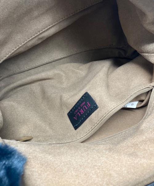 FURLA（フルラ）FURLA (フルラ) ファーショルダーバッグ ネイビーの古着・服飾アイテム