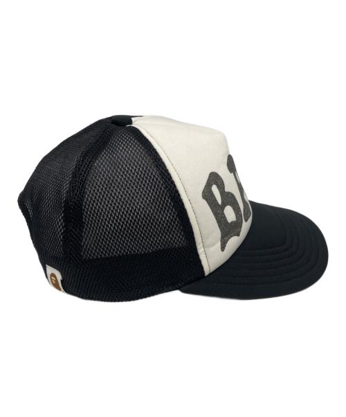 A BATHING APE（アベイシングエイプ）A BATHING APE (アベイシングエイプ) Bape グリッターメッシュキャップ ブラック×ホワイト サイズ:Freeの古着・服飾アイテム