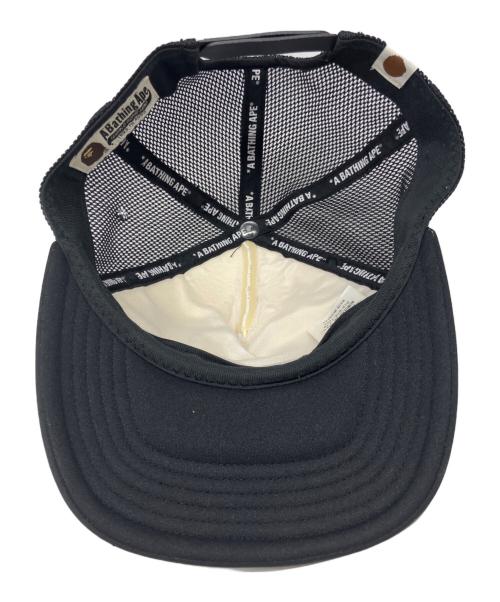 A BATHING APE（アベイシングエイプ）A BATHING APE (アベイシングエイプ) Bape グリッターメッシュキャップ ブラック×ホワイト サイズ:Freeの古着・服飾アイテム