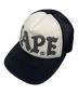 A BATHING APE（アベイシングエイプ）の古着「Bape グリッターメッシュキャップ」｜ブラック×ホワイト