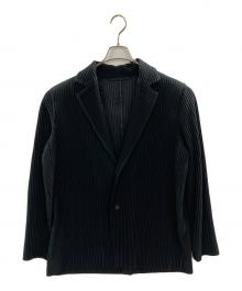 HOMME PLISSE ISSEY MIYAKE（オム プリッセ イッセイ ミヤケ）の古着「プリーツテーラードジャケット」｜ブラック