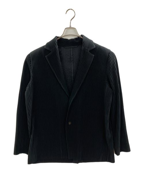 HOMME PLISSE ISSEY MIYAKE（オム プリッセ イッセイ ミヤケ）HOMME PLISSE ISSEY MIYAKE (オム プリッセ イッセイ ミヤケ) プリーツテーラードジャケット ブラック サイズ:4の古着・服飾アイテム