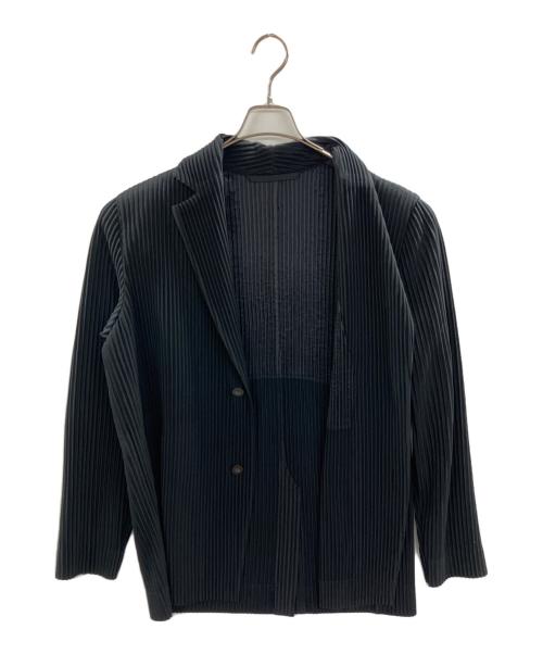 HOMME PLISSE ISSEY MIYAKE（オム プリッセ イッセイ ミヤケ）HOMME PLISSE ISSEY MIYAKE (オム プリッセ イッセイ ミヤケ) プリーツテーラードジャケット ブラック サイズ:4の古着・服飾アイテム