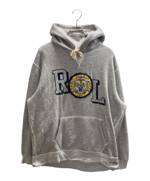 POLO RALPH LAUREN（ポロ・ラルフローレン）POLO RALPH LAUREN (ポロ・ラルフローレン) タイガー ワッペンプルオーバーパーカー グレー サイズ:XLの古着・服飾アイテム