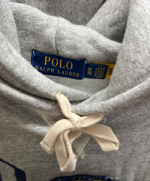 POLO RALPH LAUREN（ポロ・ラルフローレン）POLO RALPH LAUREN (ポロ・ラルフローレン) タイガー ワッペンプルオーバーパーカー グレー サイズ:XLの古着・服飾アイテム