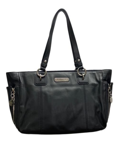 COACH（コーチ）COACH (コーチ) レザートートバッグ ブラックの古着・服飾アイテム