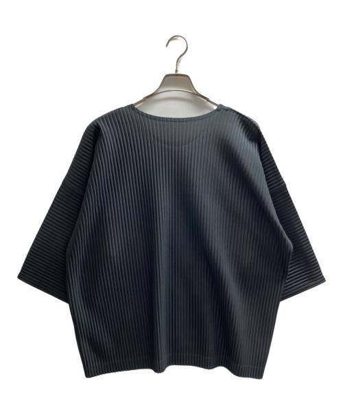 HOMME PLISSE ISSEY MIYAKE（オム プリッセ イッセイ ミヤケ）HOMME PLISSE ISSEY MIYAKE (オム プリッセ イッセイ ミヤケ) MC JULY ドロップショルダープリーツTシャツ グレー サイズ:3の古着・服飾アイテム