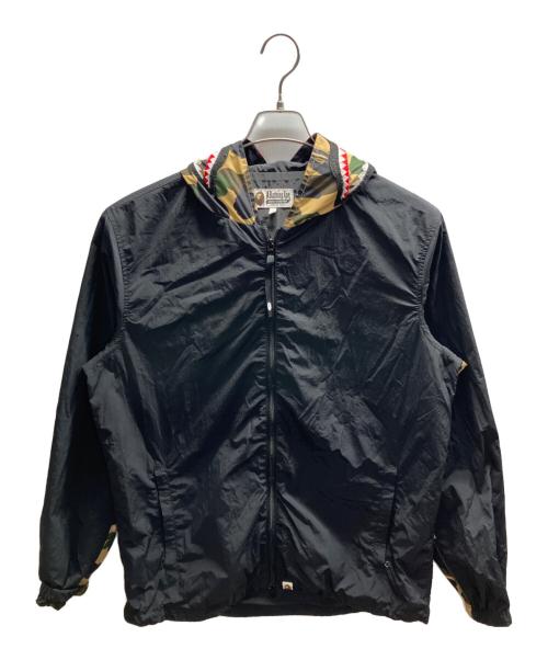 A BATHING APE（アベイシングエイプ）A BATHING APE (アベイシングエイプ) 1st camo shark hoodie jacket ブラック サイズ:Lの古着・服飾アイテム