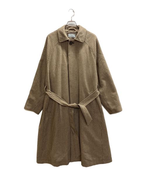 MACKINTOSH PHILOSOPHY（マッキントッシュ フィロソフィー）MACKINTOSH PHILOSOPHY (マッキントッシュ フィロソフィー) 千鳥柄ウールステンカラーコート ブラウン サイズ:Ⅼの古着・服飾アイテム