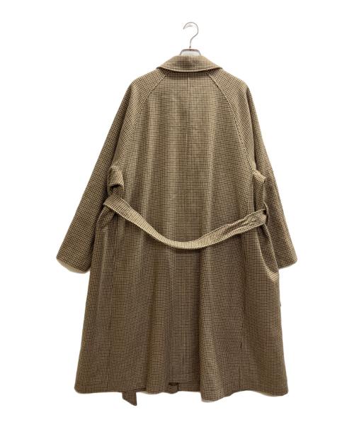 MACKINTOSH PHILOSOPHY（マッキントッシュ フィロソフィー）MACKINTOSH PHILOSOPHY (マッキントッシュ フィロソフィー) 千鳥柄ウールステンカラーコート ブラウン サイズ:Ⅼの古着・服飾アイテム