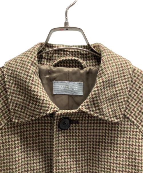 MACKINTOSH PHILOSOPHY（マッキントッシュ フィロソフィー）MACKINTOSH PHILOSOPHY (マッキントッシュ フィロソフィー) 千鳥柄ウールステンカラーコート ブラウン サイズ:Ⅼの古着・服飾アイテム