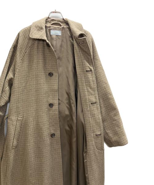 MACKINTOSH PHILOSOPHY（マッキントッシュ フィロソフィー）MACKINTOSH PHILOSOPHY (マッキントッシュ フィロソフィー) 千鳥柄ウールステンカラーコート ブラウン サイズ:Ⅼの古着・服飾アイテム