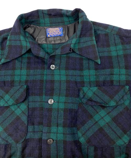 PENDLETON（ペンドルトン）PENDLETON (ペンドルトン) ウールブラックウォッチチェック柄シャツ グリーン×ブラック サイズ:Lの古着・服飾アイテム