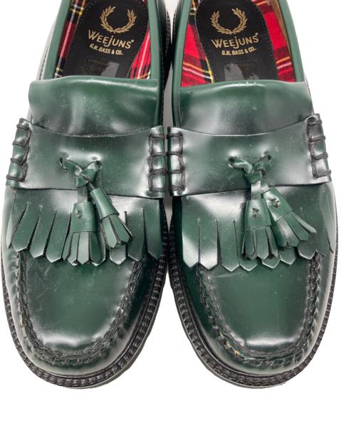 G.H.BASS WEEJUNS（ジーエイチ バス ウィージャンズ）G.H.BASS WEEJUNS (ジーエイチ バス ウィージャンズ) FRED PERRY (フレッドペリー) タッセルローファー グリーン サイズ:SIZE 9/10/43の古着・服飾アイテム