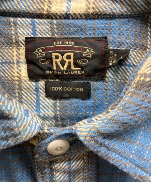 RRL（ダブルアールエル）RRL (ダブルアールエル) チェックネルシャツ ブルー サイズ:Lの古着・服飾アイテム