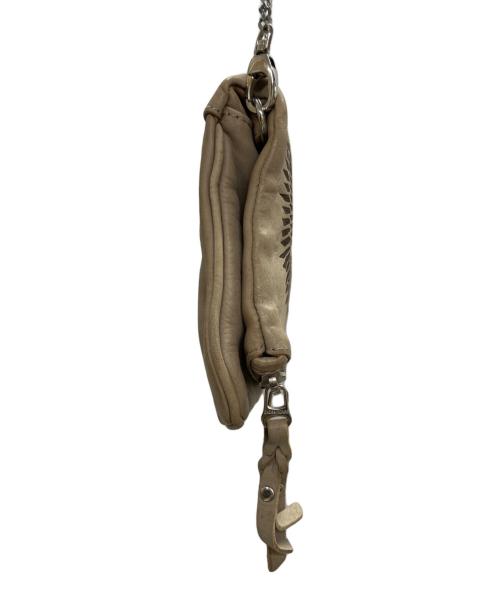 Zadig&Voltaire（ザディグエヴォルテール）ZADIG&VOLTAIRE (ザディグエヴォルテール) レザーショルダーバッグ ベージュの古着・服飾アイテム