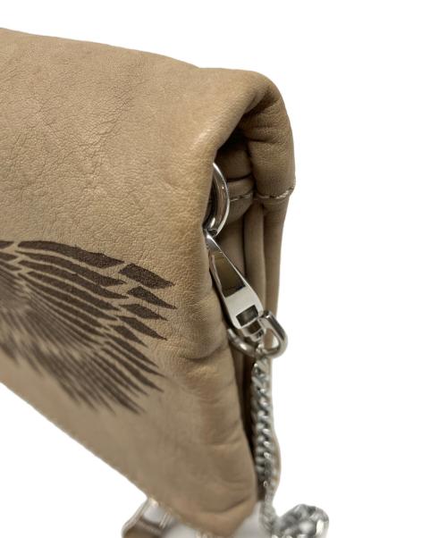 Zadig&Voltaire（ザディグエヴォルテール）ZADIG&VOLTAIRE (ザディグエヴォルテール) レザーショルダーバッグ ベージュの古着・服飾アイテム