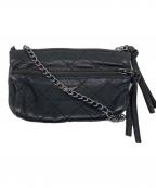 Zadig&Voltaireザディグエヴォルテール）の古着「レザーチェーンショルダーバッグ」｜ブラック