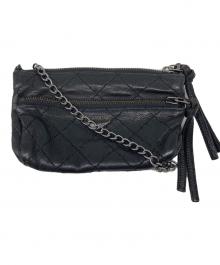 Zadig&Voltaire（ザディグエヴォルテール）の古着「レザーチェーンショルダーバッグ」｜ブラック