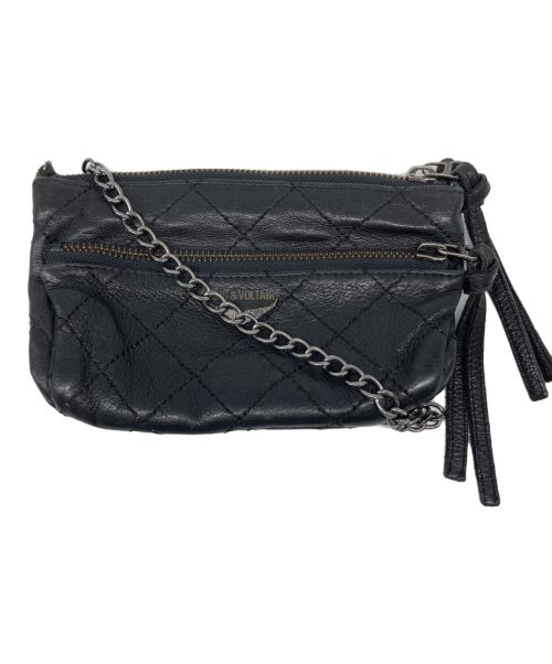 Zadig&Voltaire（ザディグエヴォルテール）Zadig&Voltaire (ザディグエヴォルテール) レザーチェーンショルダーバッグ ブラックの古着・服飾アイテム