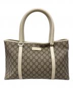 GUCCIグッチ）の古着「GGスプリーム トートバッグ」｜アイボリー×ブラウン