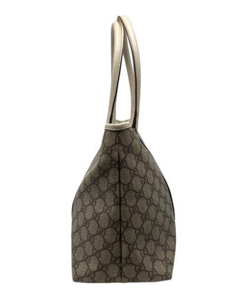 GUCCI（グッチ）GUCCI (グッチ) GGスプリーム トートバッグ アイボリー×ブラウンの古着・服飾アイテム