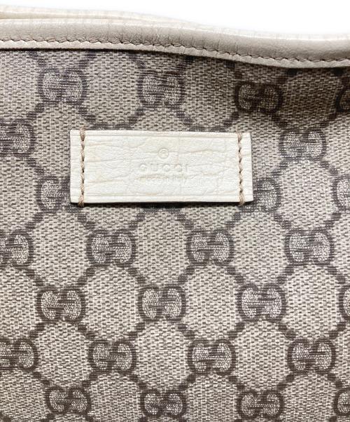 GUCCI（グッチ）GUCCI (グッチ) GGスプリーム トートバッグ アイボリー×ブラウンの古着・服飾アイテム