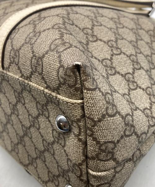 GUCCI（グッチ）GUCCI (グッチ) GGスプリーム トートバッグ アイボリー×ブラウンの古着・服飾アイテム