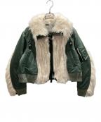 sacaiサカイ）の古着「Faux Fur x Nylon Blouson」｜グリーン