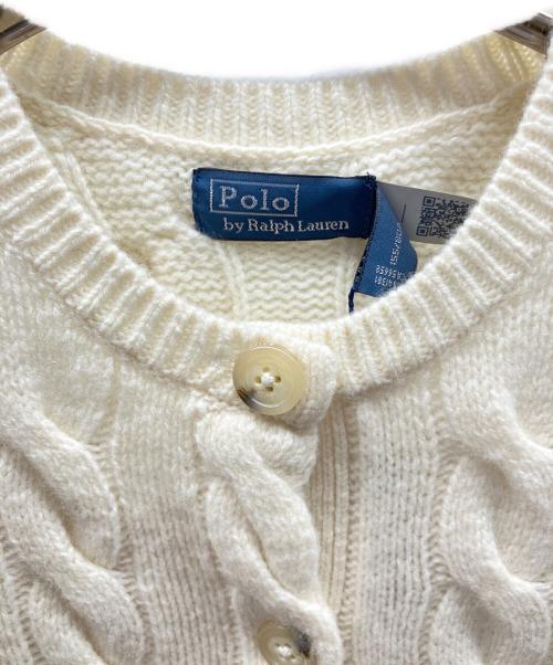 POLO RALPH LAUREN（ポロ・ラルフローレン）POLO RALPH LAUREN (ポロ・ラルフローレン) ケーブルニット ウールカシミヤ カーディガン アイボリー サイズ:XS 未使用品の古着・服飾アイテム