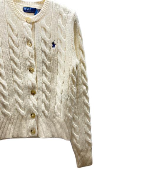 POLO RALPH LAUREN（ポロ・ラルフローレン）POLO RALPH LAUREN (ポロ・ラルフローレン) ケーブルニット ウールカシミヤ カーディガン アイボリー サイズ:XS 未使用品の古着・服飾アイテム