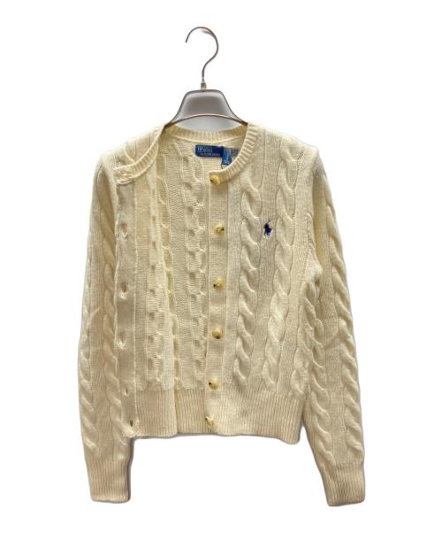 POLO RALPH LAUREN（ポロ・ラルフローレン）POLO RALPH LAUREN (ポロ・ラルフローレン) ケーブルニット ウールカシミヤ カーディガン アイボリー サイズ:XS 未使用品の古着・服飾アイテム