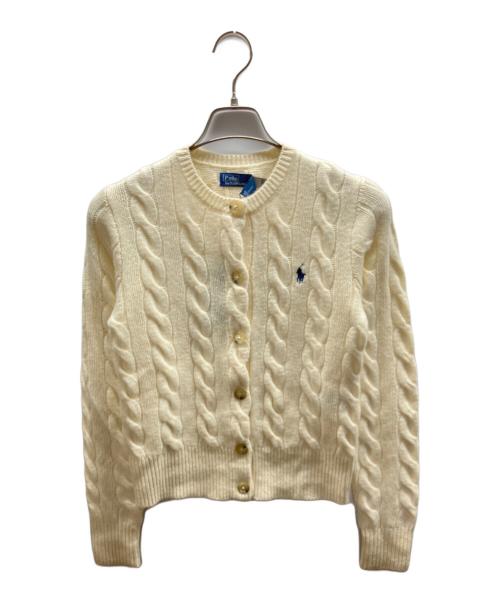 POLO RALPH LAUREN（ポロ・ラルフローレン）POLO RALPH LAUREN (ポロ・ラルフローレン) ケーブルニット ウールカシミヤ カーディガン アイボリー サイズ:XS 未使用品の古着・服飾アイテム