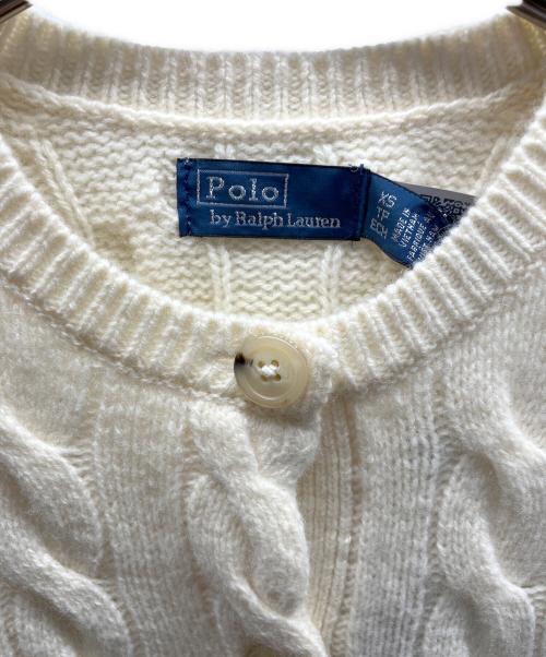 POLO RALPH LAUREN（ポロ・ラルフローレン）POLO RALPH LAUREN (ポロ・ラルフローレン) ケーブルニット ウールカシミヤ カーディガン アイボリー サイズ:XS 未使用品の古着・服飾アイテム