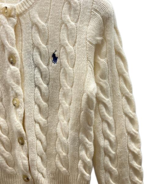 POLO RALPH LAUREN（ポロ・ラルフローレン）POLO RALPH LAUREN (ポロ・ラルフローレン) ケーブルニット ウールカシミヤ カーディガン アイボリー サイズ:XS 未使用品の古着・服飾アイテム