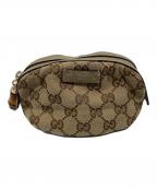 GUCCIグッチ）の古着「ミニポーチ」｜ベージュ・ブラウン