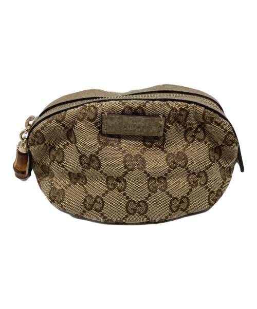 GUCCI（グッチ）GUCCI (グッチ) ミニポーチ ベージュ・ブラウンの古着・服飾アイテム