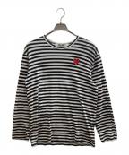 PLAY COMME des GARCONSプレイコムデギャルソン）の古着「ボーダーロングスリーブカットソー」｜ブラック