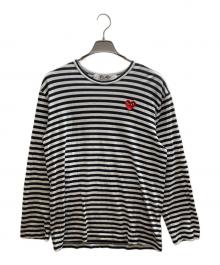 PLAY COMME des GARCONS（プレイコムデギャルソン）の古着「ボーダーロングスリーブカットソー」｜ブラック