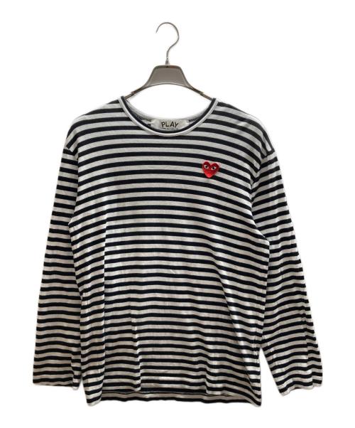 PLAY COMME des GARCONS（プレイコムデギャルソン）PLAY COMME des GARCONS (プレイコムデギャルソン) ボーダーロングスリーブカットソー ブラック サイズ:XLの古着・服飾アイテム