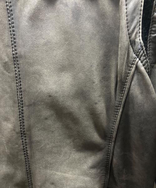 D&G（ディーアンドジー）D&G (ディーアンドジー) レザージャケット ブラウン×グレー サイズ:32/46の古着・服飾アイテム