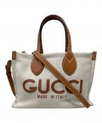 GUCCIグッチ）の古着「2WAYバッグ」｜アイボリー×ブラウン
