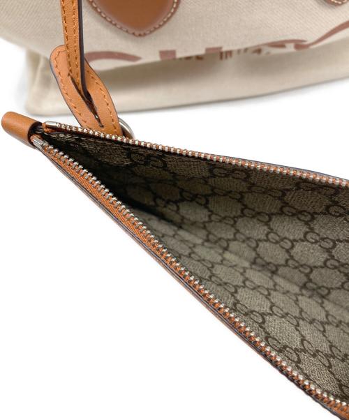 GUCCI（グッチ）GUCCI (グッチ) 2WAYバッグ アイボリー×ブラウンの古着・服飾アイテム