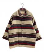 WOOLRICHウールリッチ）の古着「コンチョボタンウールボーダージャケット」｜マルチカラー