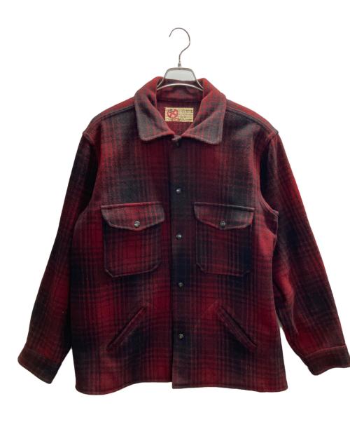 BLACK BEAR（ブラックベア）BLACK BEAR (ブラックベア) ウールマッキーノジャケット ブラック×レッド サイズ:-の古着・服飾アイテム
