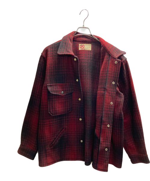 BLACK BEAR（ブラックベア）BLACK BEAR (ブラックベア) ウールマッキーノジャケット ブラック×レッド サイズ:-の古着・服飾アイテム