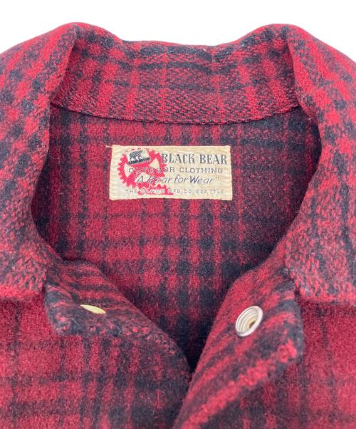 BLACK BEAR（ブラックベア）BLACK BEAR (ブラックベア) ウールマッキーノジャケット ブラック×レッド サイズ:-の古着・服飾アイテム