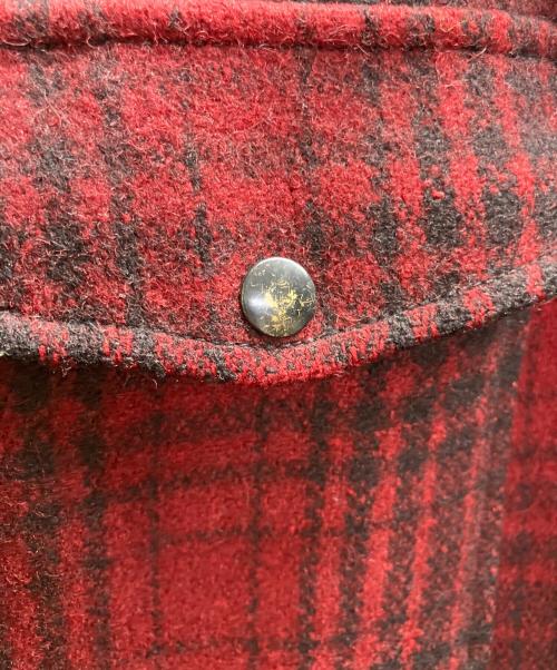 BLACK BEAR（ブラックベア）BLACK BEAR (ブラックベア) ウールマッキーノジャケット ブラック×レッド サイズ:-の古着・服飾アイテム